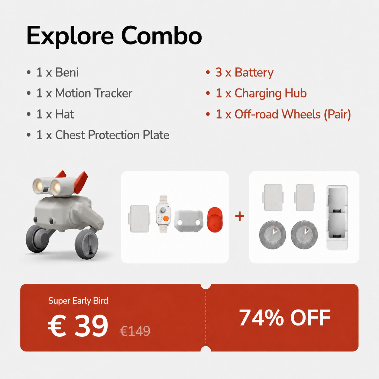 4K All-Terrain AI Tracking Camera Robot with HDR, Multi-Mode Subject Tracking, Live Preview, Self-Righting Design & Obstacle Navigation for Pets, Sports and Outdoor Filming