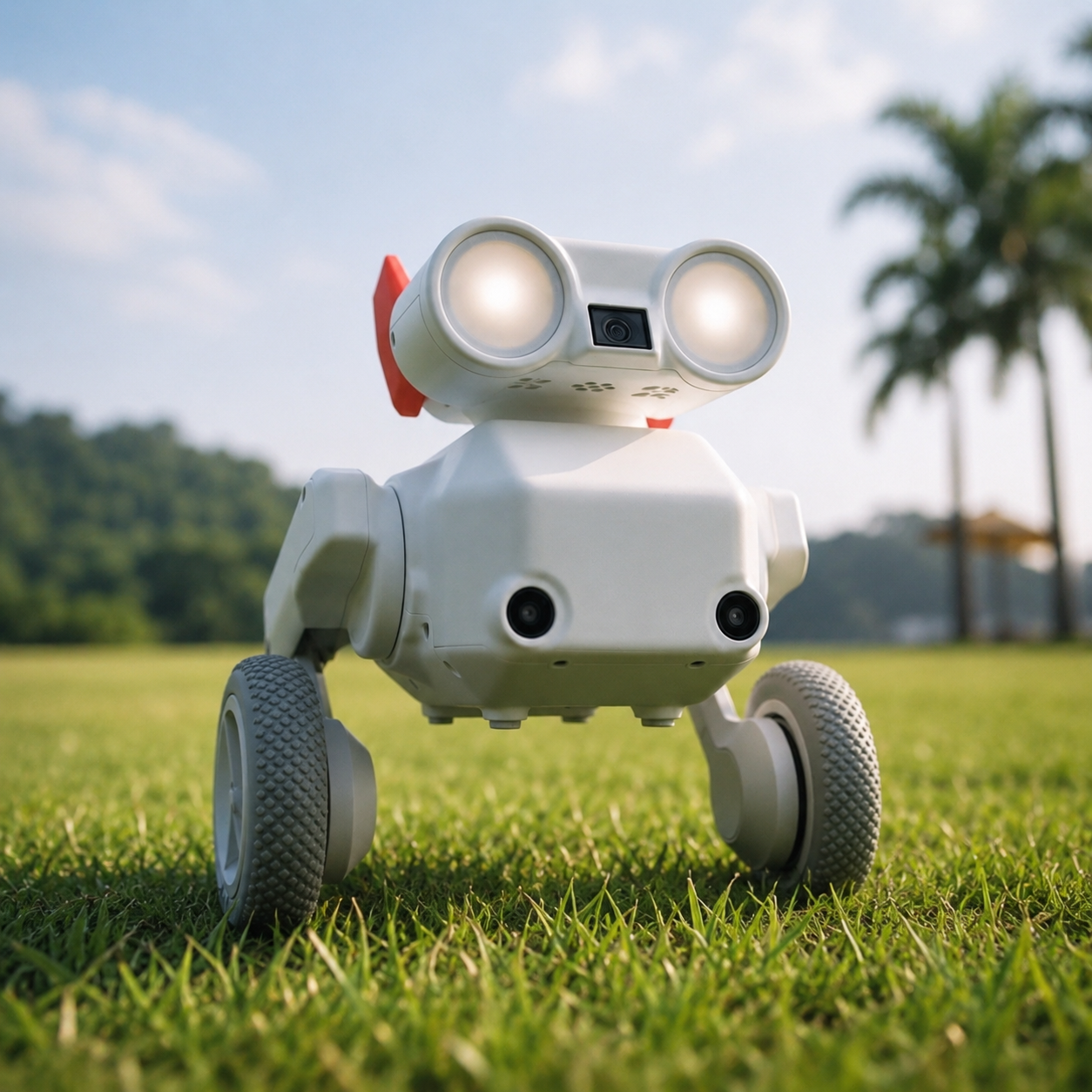 4K All-Terrain AI Tracking Camera Robot with HDR, Multi-Mode Subject Tracking, Live Preview, Self-Righting Design & Obstacle Navigation for Pets, Sports and Outdoor Filming