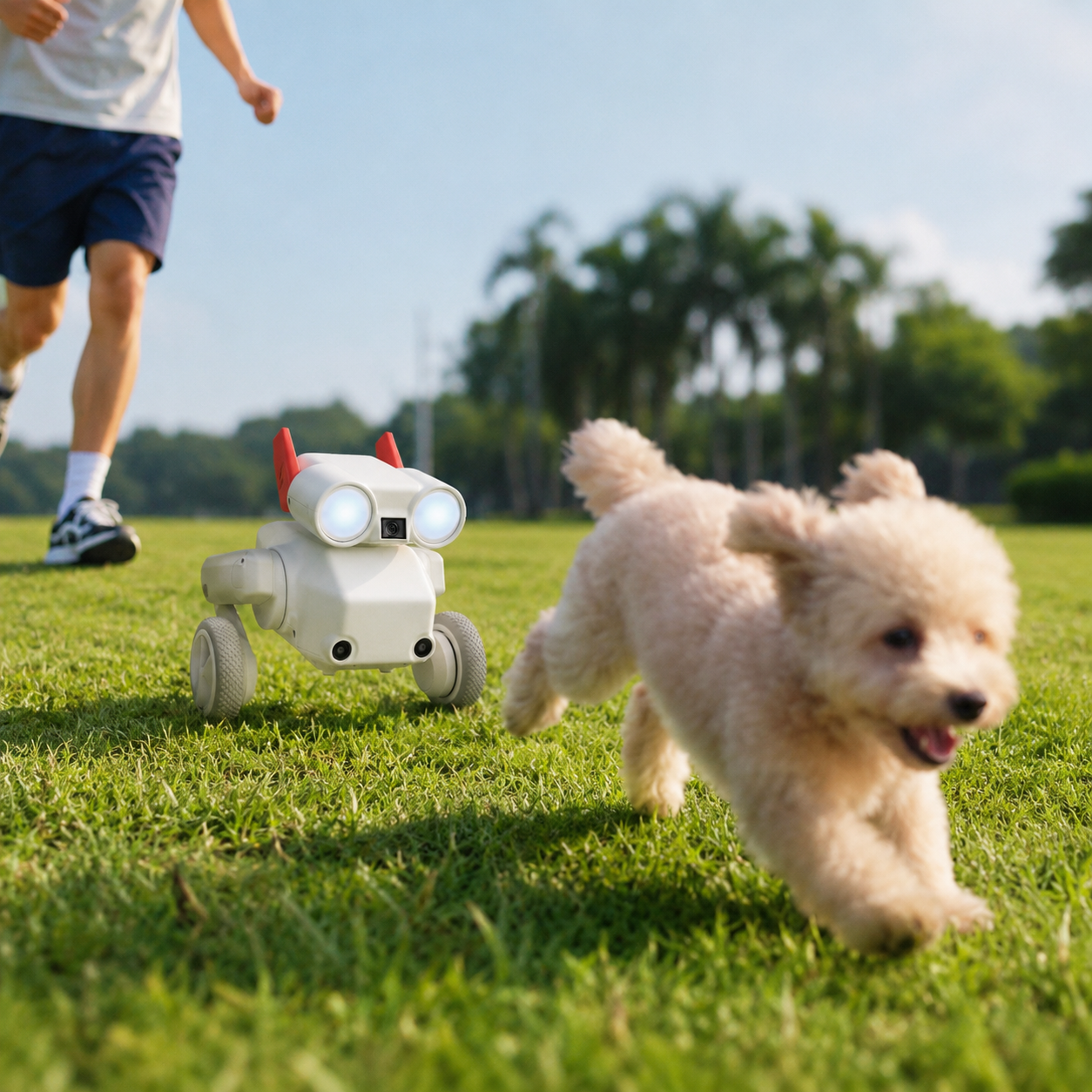 4K All-Terrain AI Tracking Camera Robot with HDR, Multi-Mode Subject Tracking, Live Preview, Self-Righting Design & Obstacle Navigation for Pets, Sports and Outdoor Filming