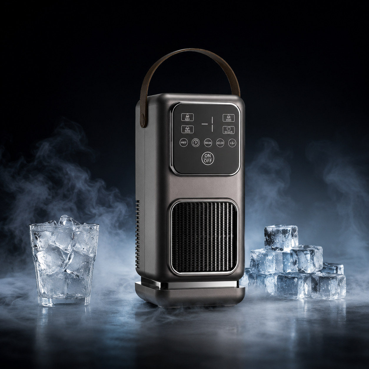 Smart Portable Ice Maker & Beverage Station – Ice, Chill & Warm | 20% Faster Ice Making | App Control | 12V Vehicle Compatible | Optional Water Pump