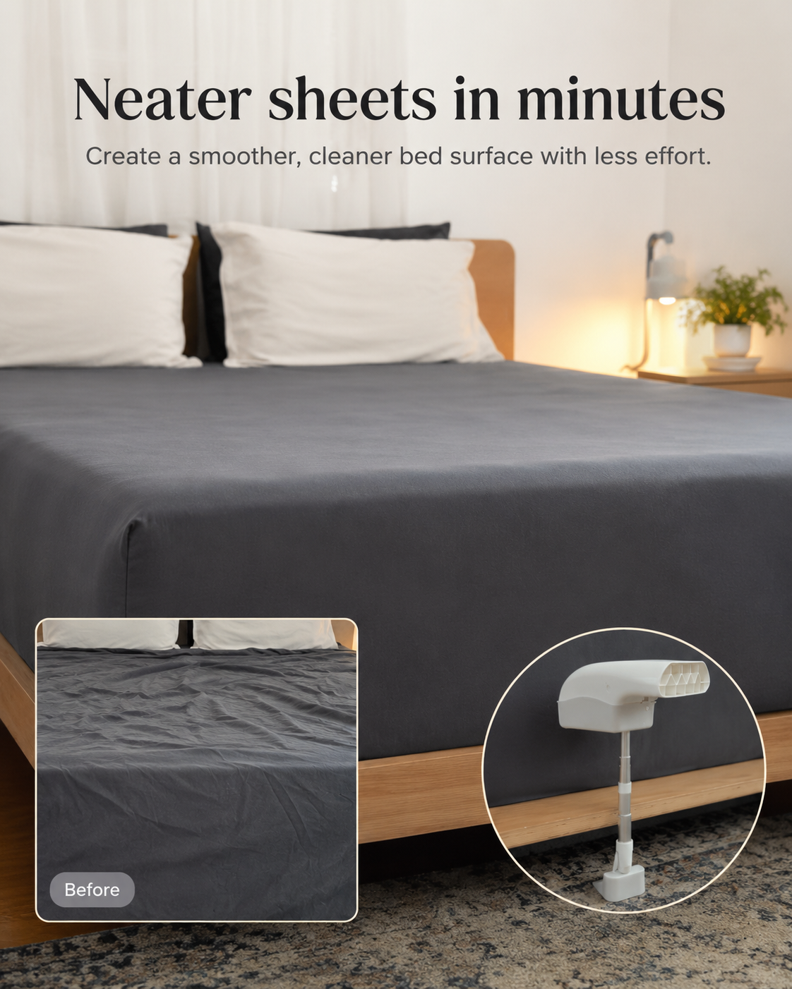 Before and After Bed Sheet Tucking