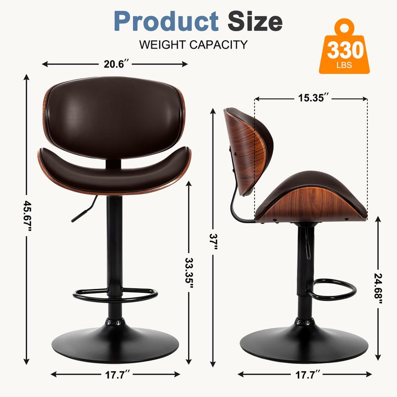 Bar Stools Set of 2 for Kitchen Counter