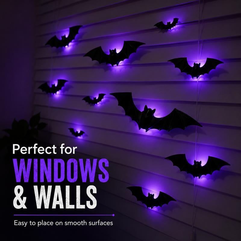 3D Bat Light LED Decorations, 60pcs,120pcs