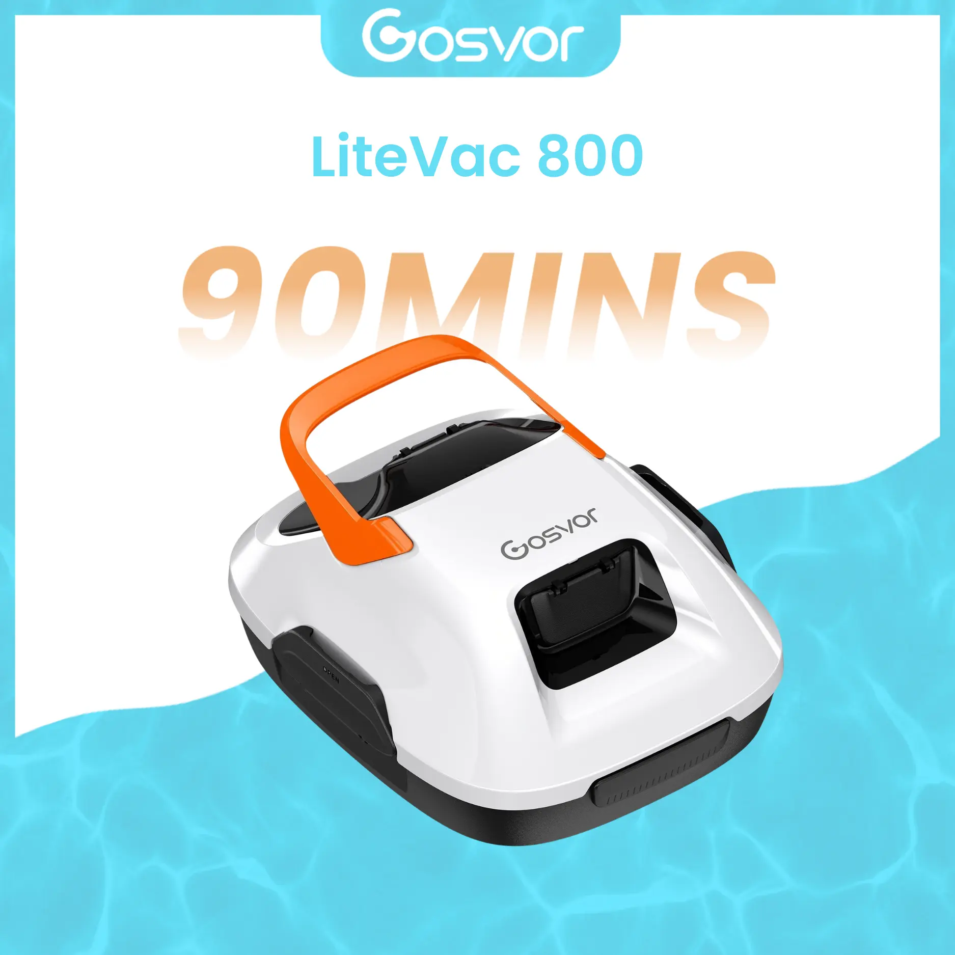 Cordless Robotic Pool Cleaner-Lasts 90 Min