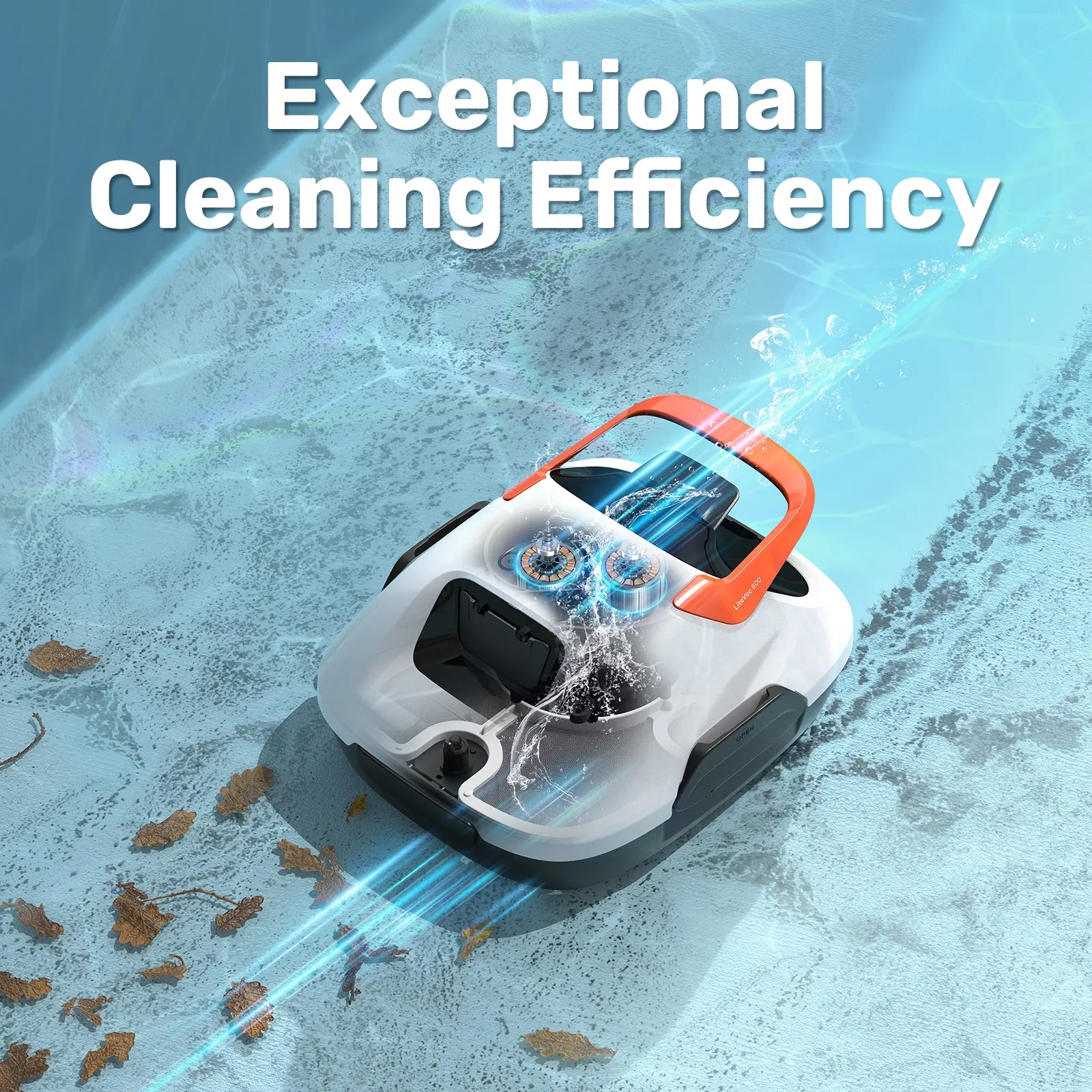 Cordless Robotic Pool Cleaner-Lasts 90 Min