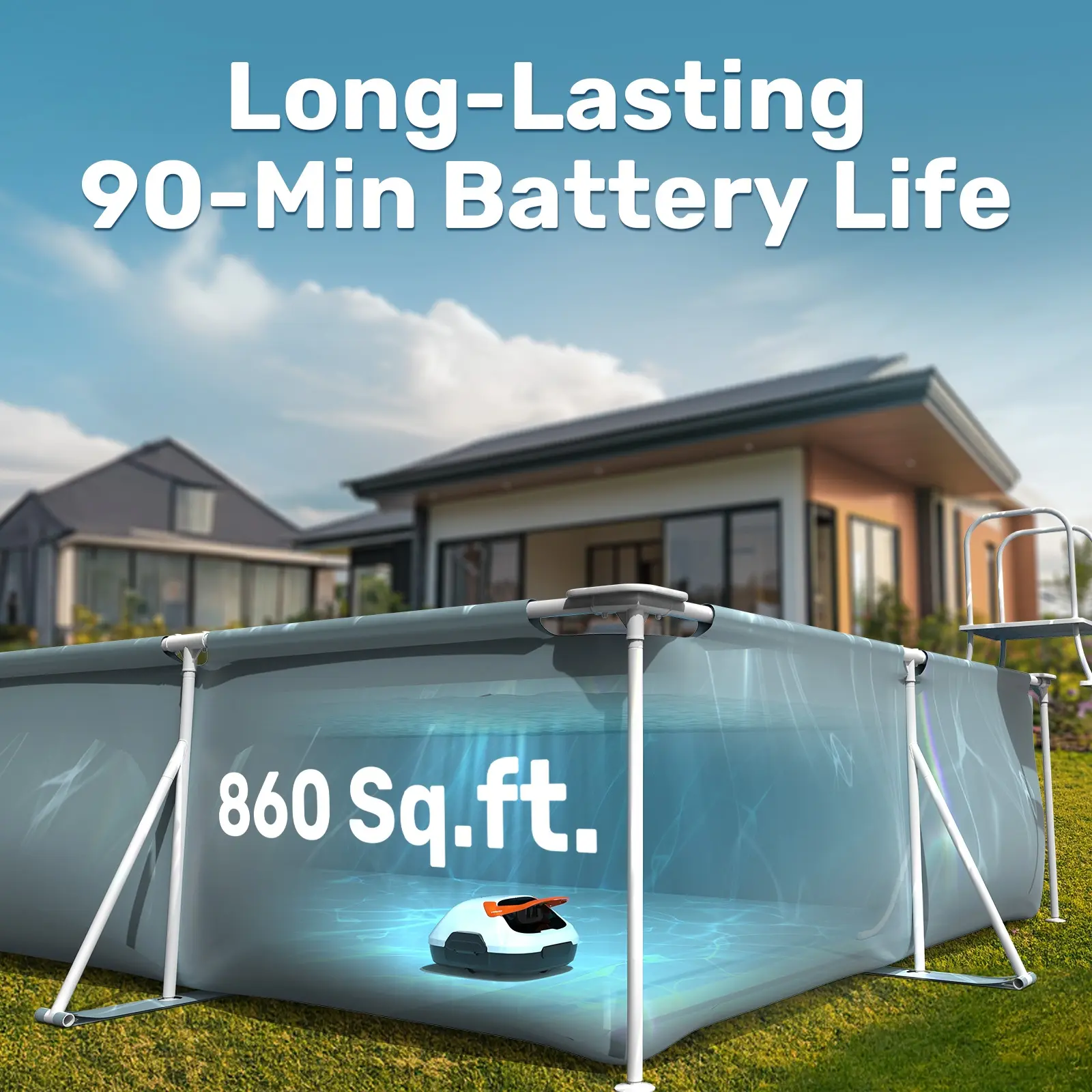 Cordless Robotic Pool Cleaner-Lasts 90 Min