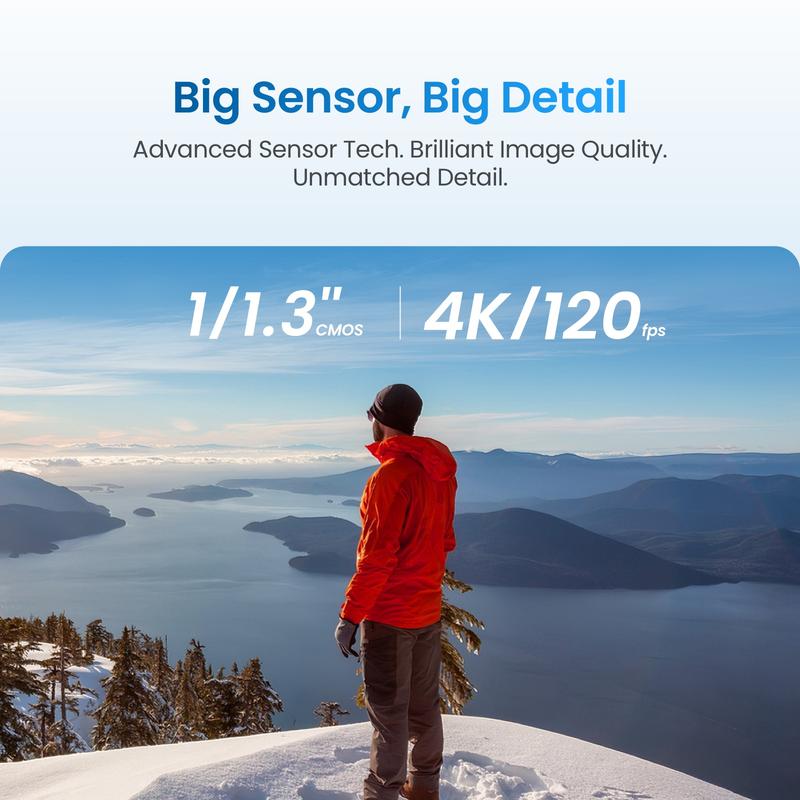 Action Camera, 1/1.3" Sensor & 4K Cinematic Video
