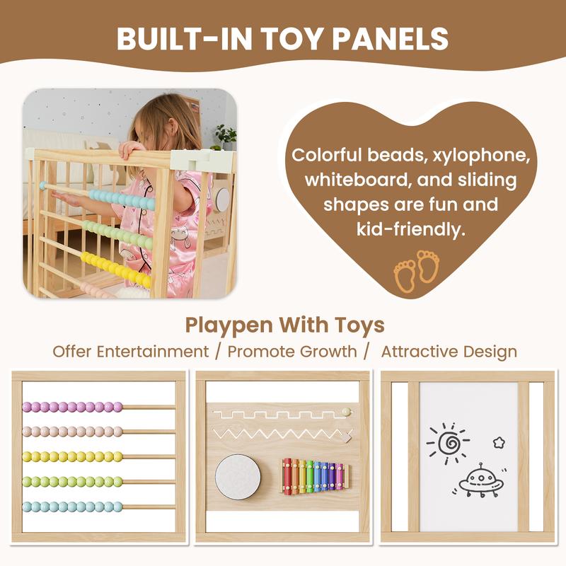 Natural Wooden Baby Playpen