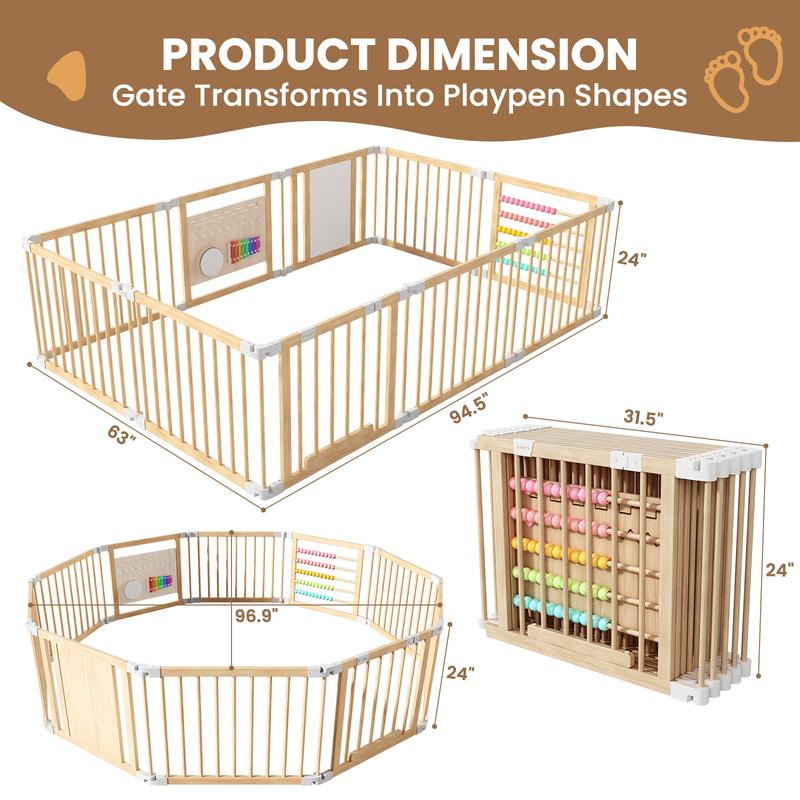 Natural Wooden Baby Playpen