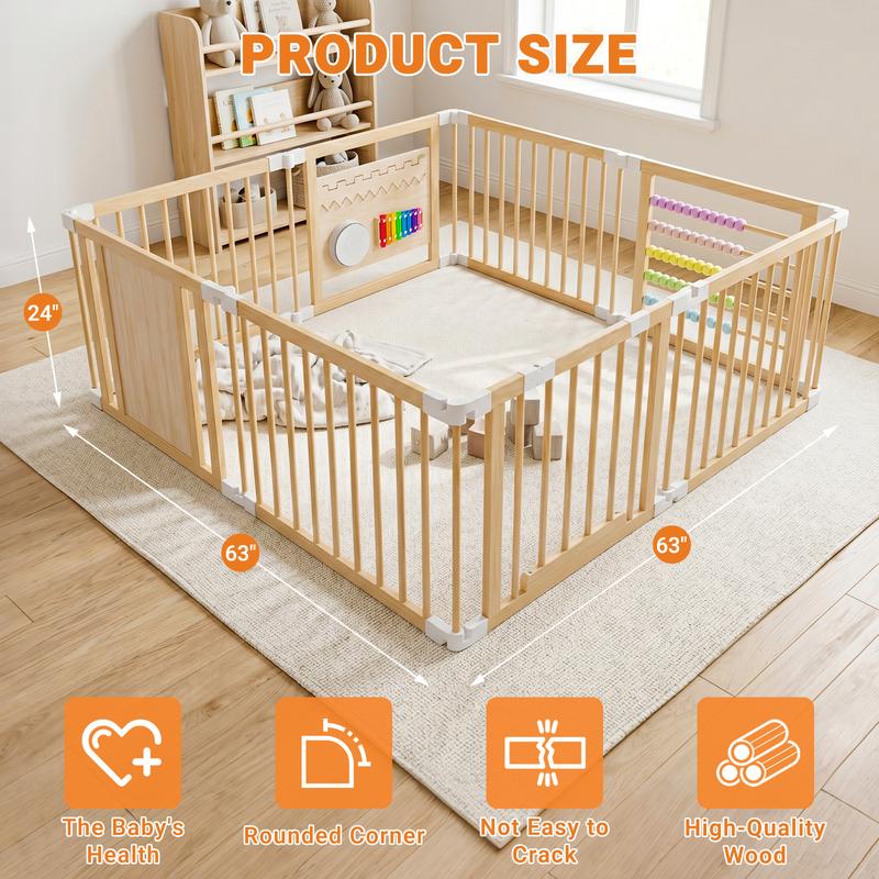 Natural Wooden Baby Playpen