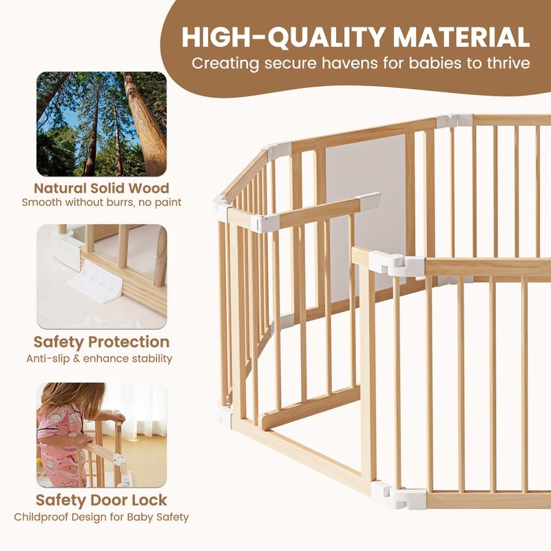 Natural Wooden Baby Playpen