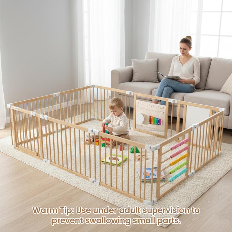 Natural Wooden Baby Playpen
