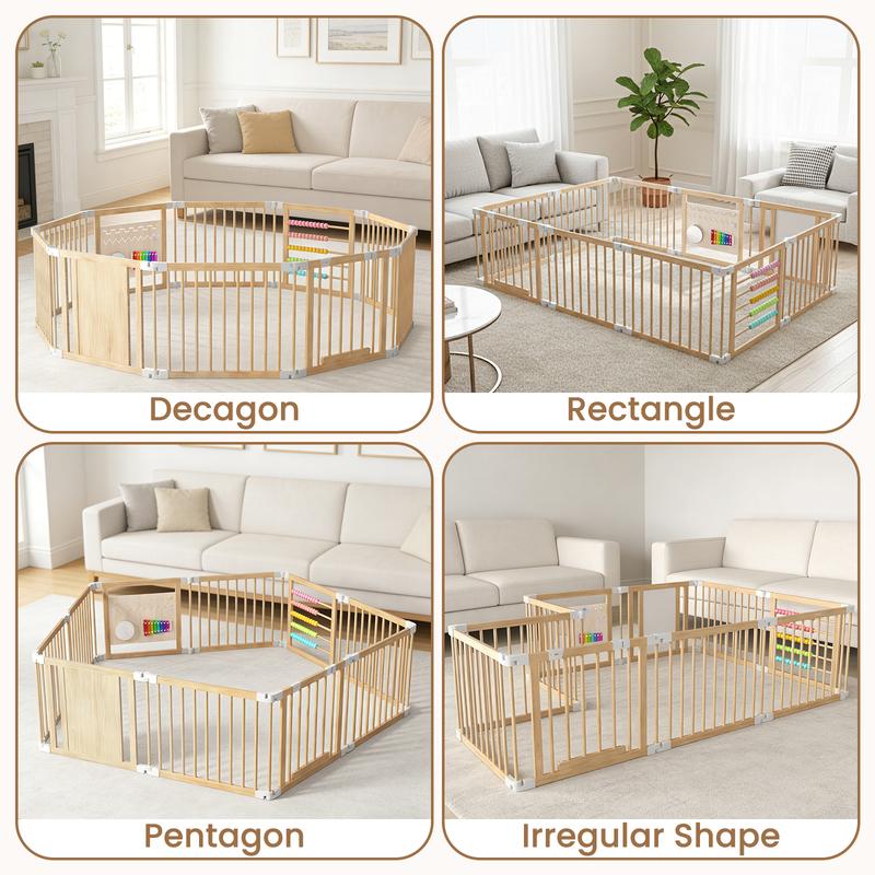 Natural Wooden Baby Playpen