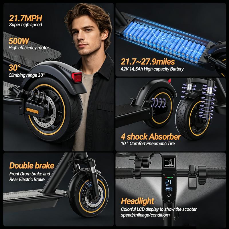 Multifunctional Adult Electric Scooter - 500W/350W Powerful Motor