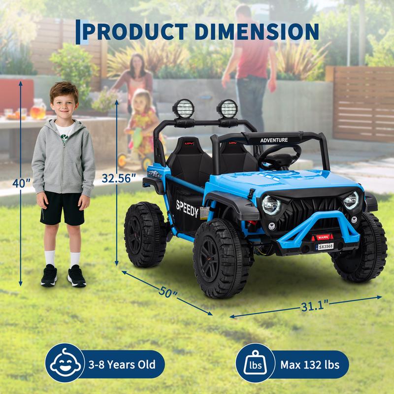 24V Ride On Toys for Big Kids with Remote Control, 4WD Electric Car