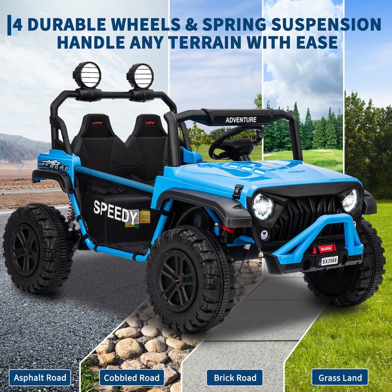 24V Ride On Toys for Big Kids with Remote Control, 4WD Electric Car