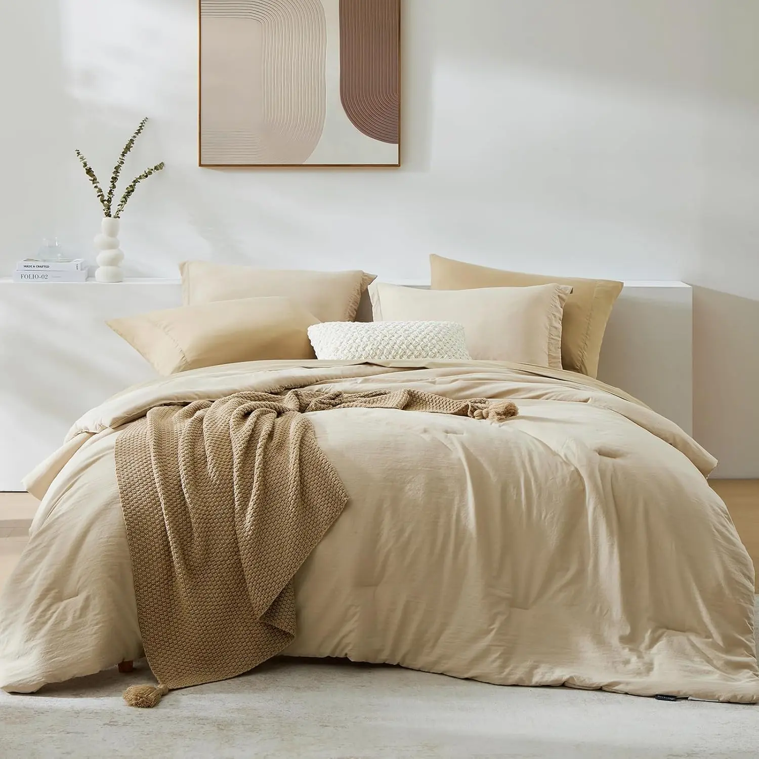Comforter Set- 7 Pieces Soft Super size with Double Sided Storage Pockets