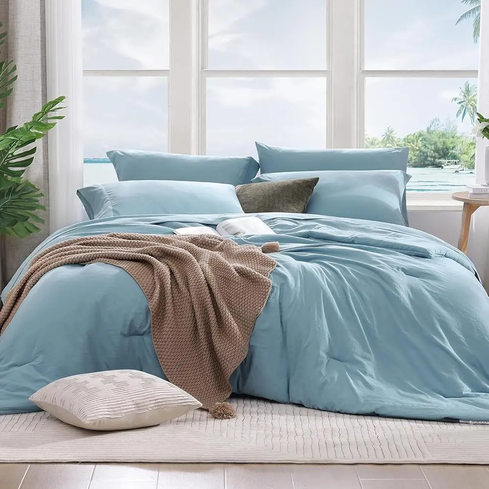 Comforter Set- 7 Pieces Soft Super size with Double Sided Storage Pockets