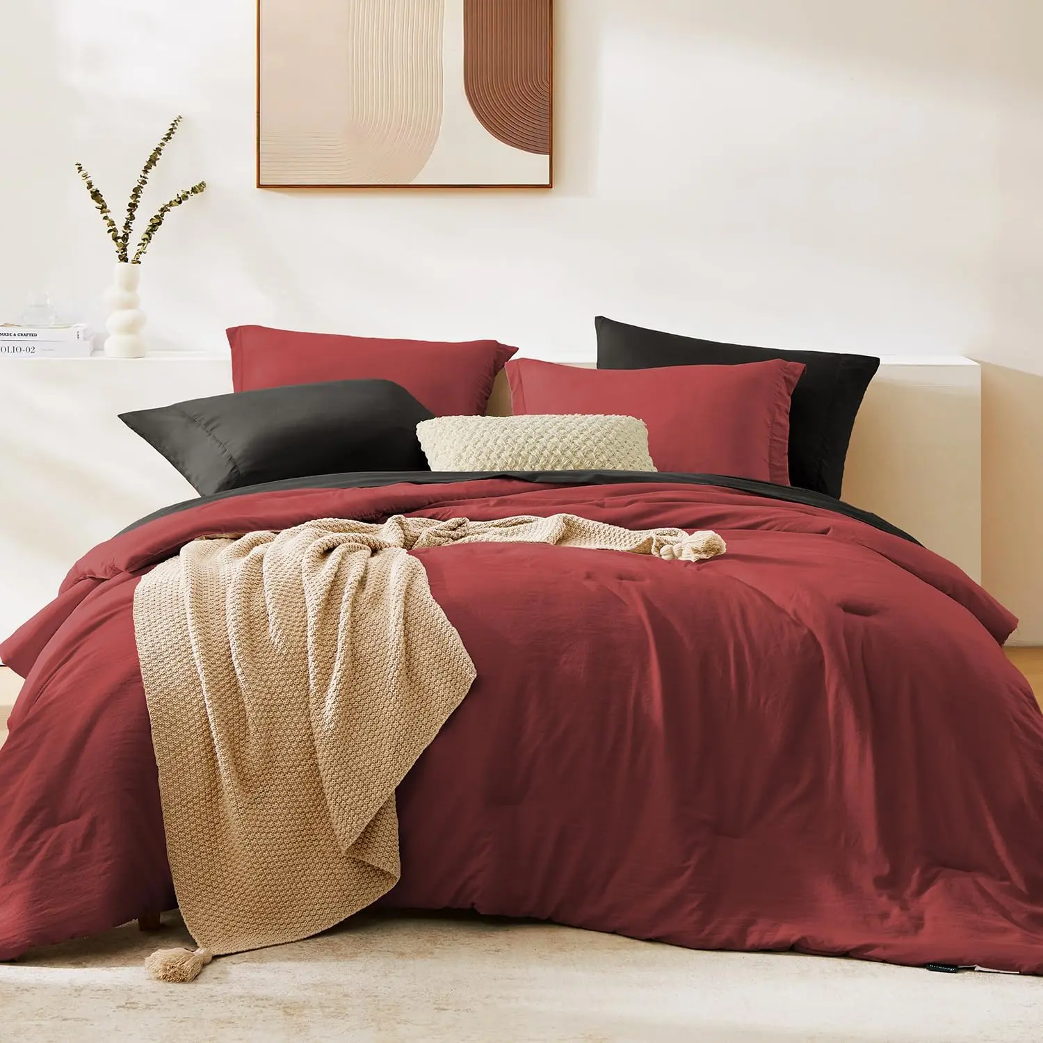 Comforter Set- 7 Pieces Soft Super size with Double Sided Storage Pockets