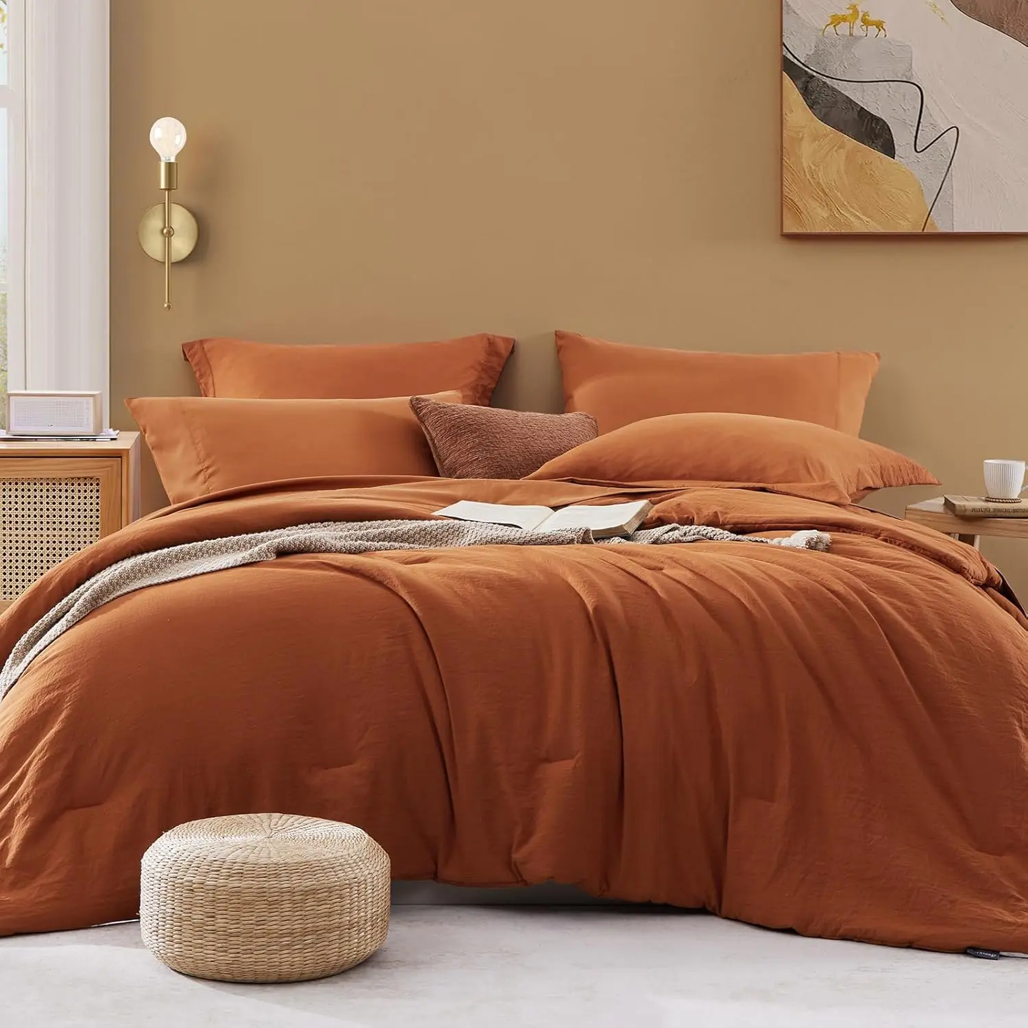 Comforter Set- 7 Pieces Soft Super size with Double Sided Storage Pockets