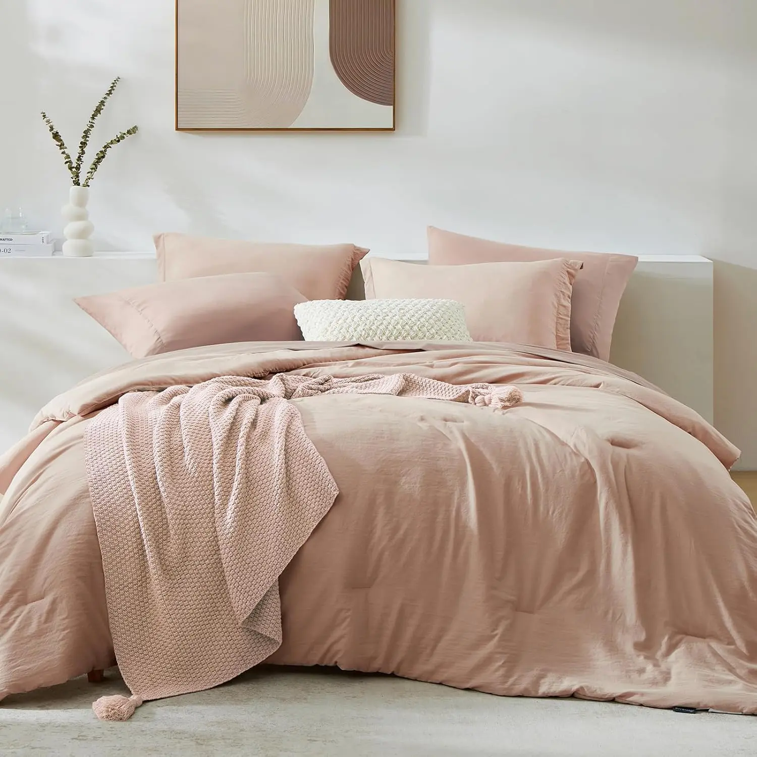 Comforter Set- 7 Pieces Soft Super size with Double Sided Storage Pockets