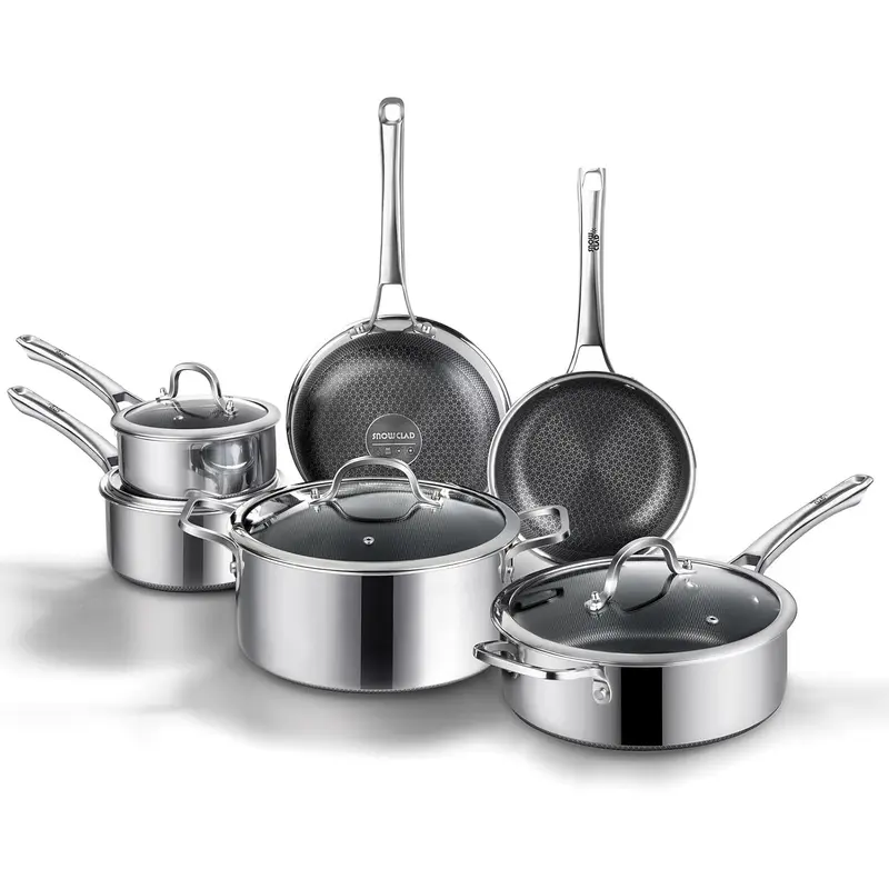 10-Pcs Hybrid Cookware Set with Lids 