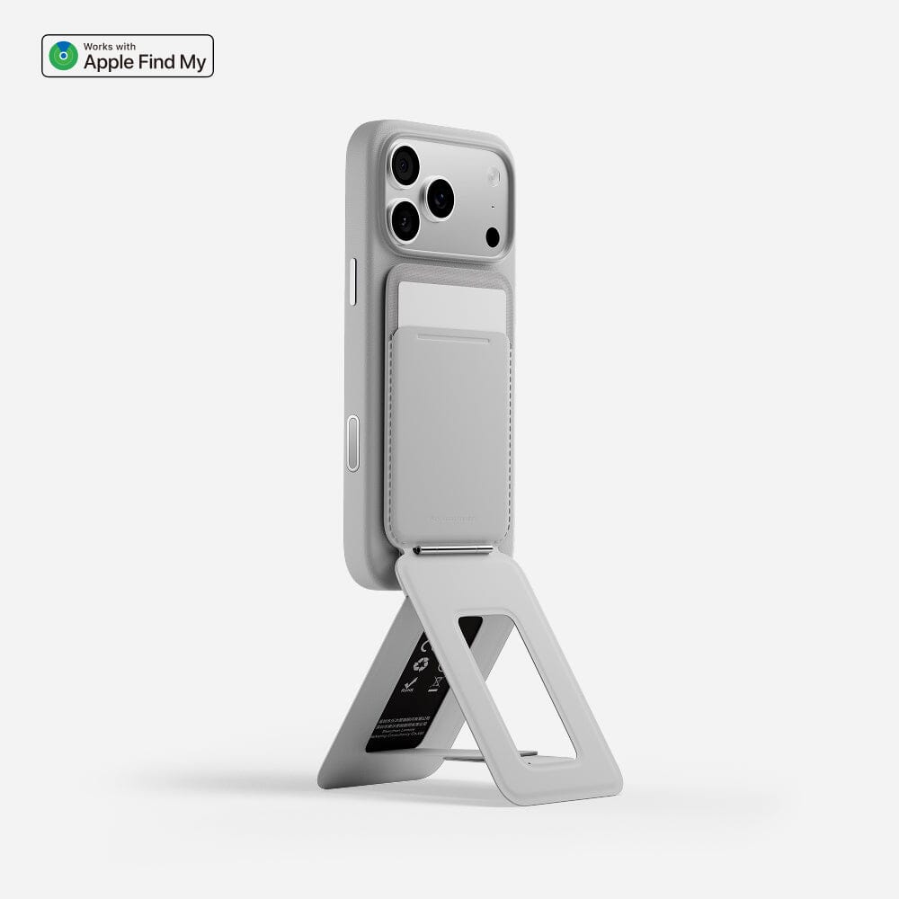 Trackable Tripod Wallet, Magnetic Wallet Stand, Find My Compatible Card Holder, Pocket-Size Selfie Stick, Vegan Leather Adjustable Phone Stand for Travel, Vlog, Video Call, Photography & Hands-Free Streaming