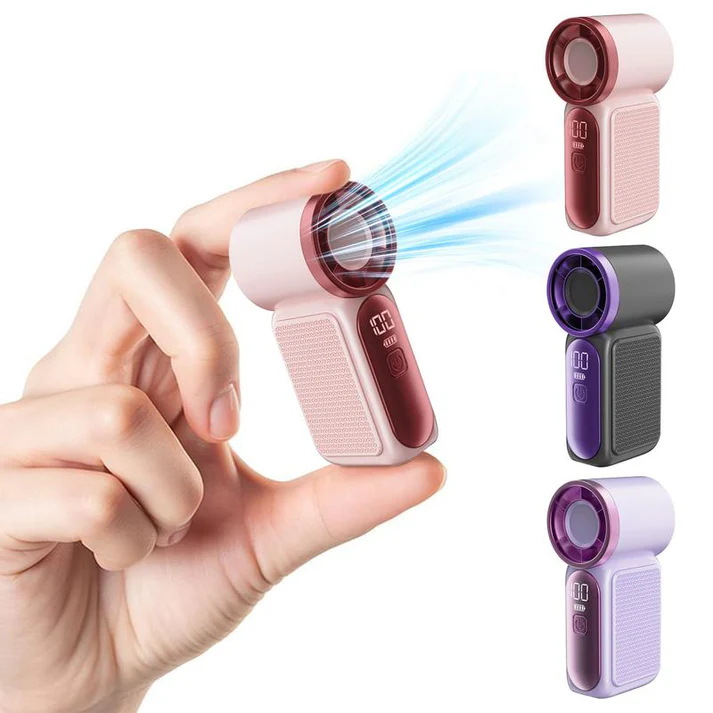 ❄️ Turbo Handheld Fan – 16900 RPM, 6 speeds, LED display