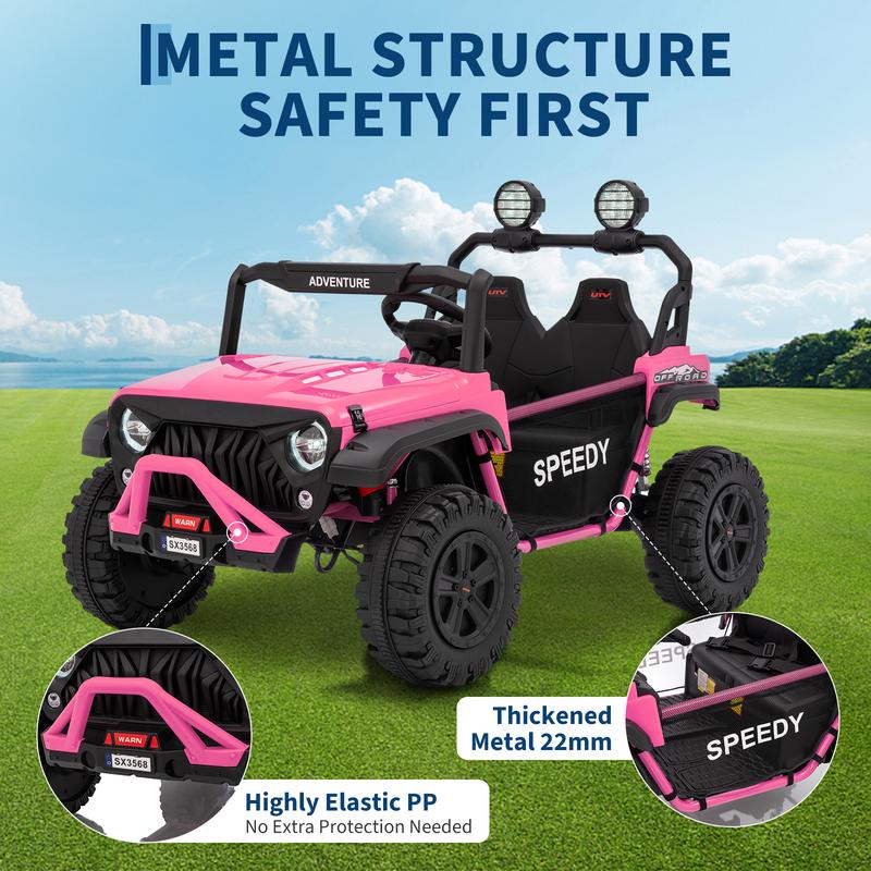 24V Ride On Toys for Big Kids with Remote Control, 4WD Electric Car