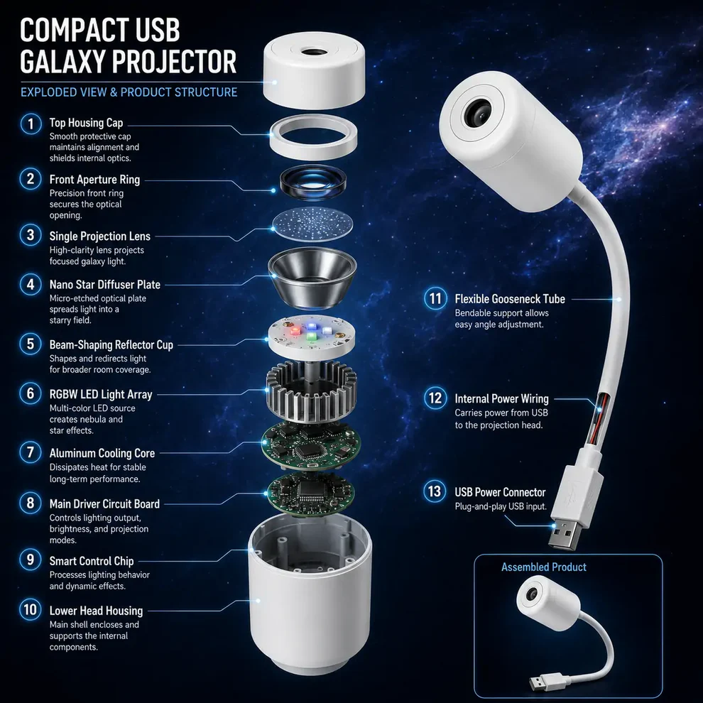 HD Smart Dynamic 5D Holographic Night Light Projector