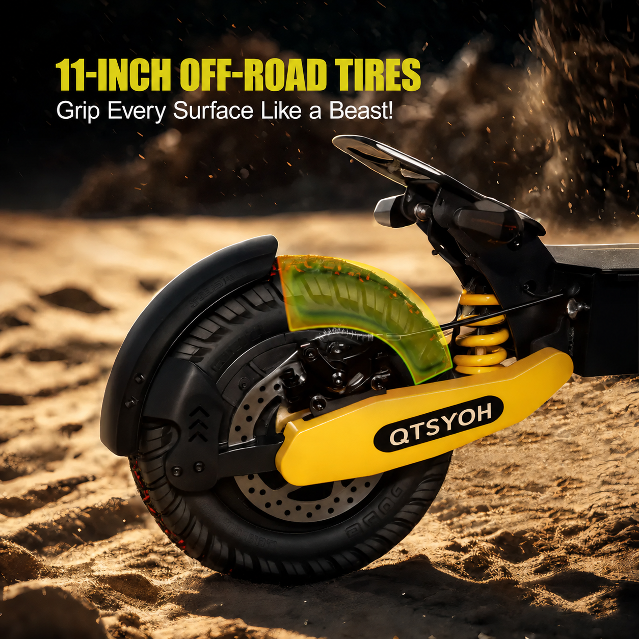 QTSYOH All Terrain Electric Scooter,1200W Violent Motor,30MPH Fast 20/40Miles Range,3 Seconds Folding,330LBs Load Capacity,Dual Shock Absorption,Foldable Off-Road E-Scooter