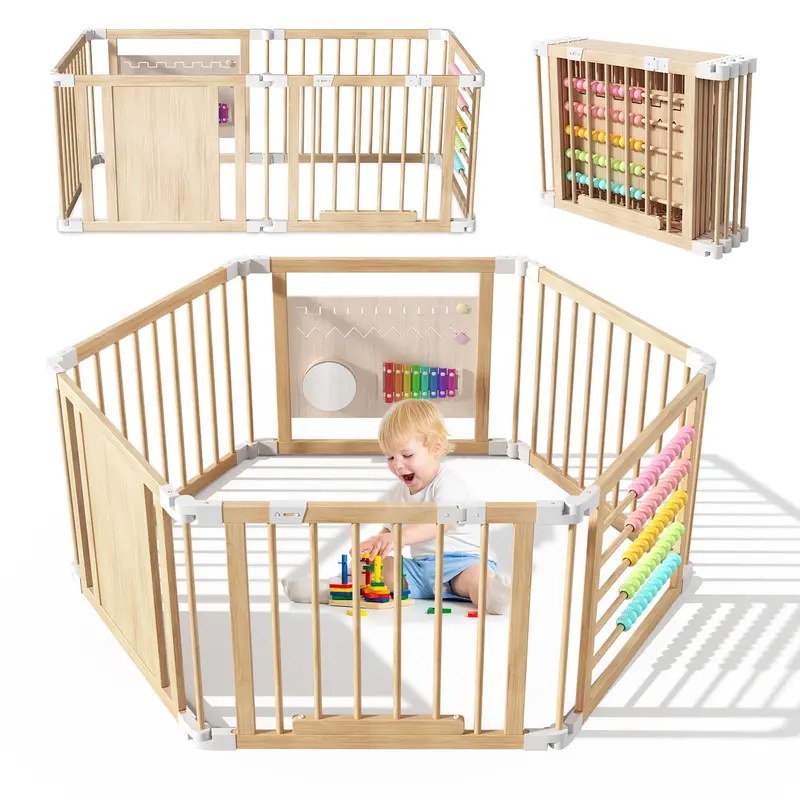 Natural Wooden Baby Playpen