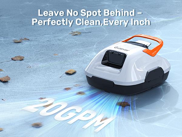 【Flat Bottom ONLY】Cordless Robotic Pool Cleaner, Lasts 90 Min, Automatic Vacuum for Above-Ground Pools up to 860 Sq.ft, Pool Vacuum, Portable, Self-Parking #smartliving