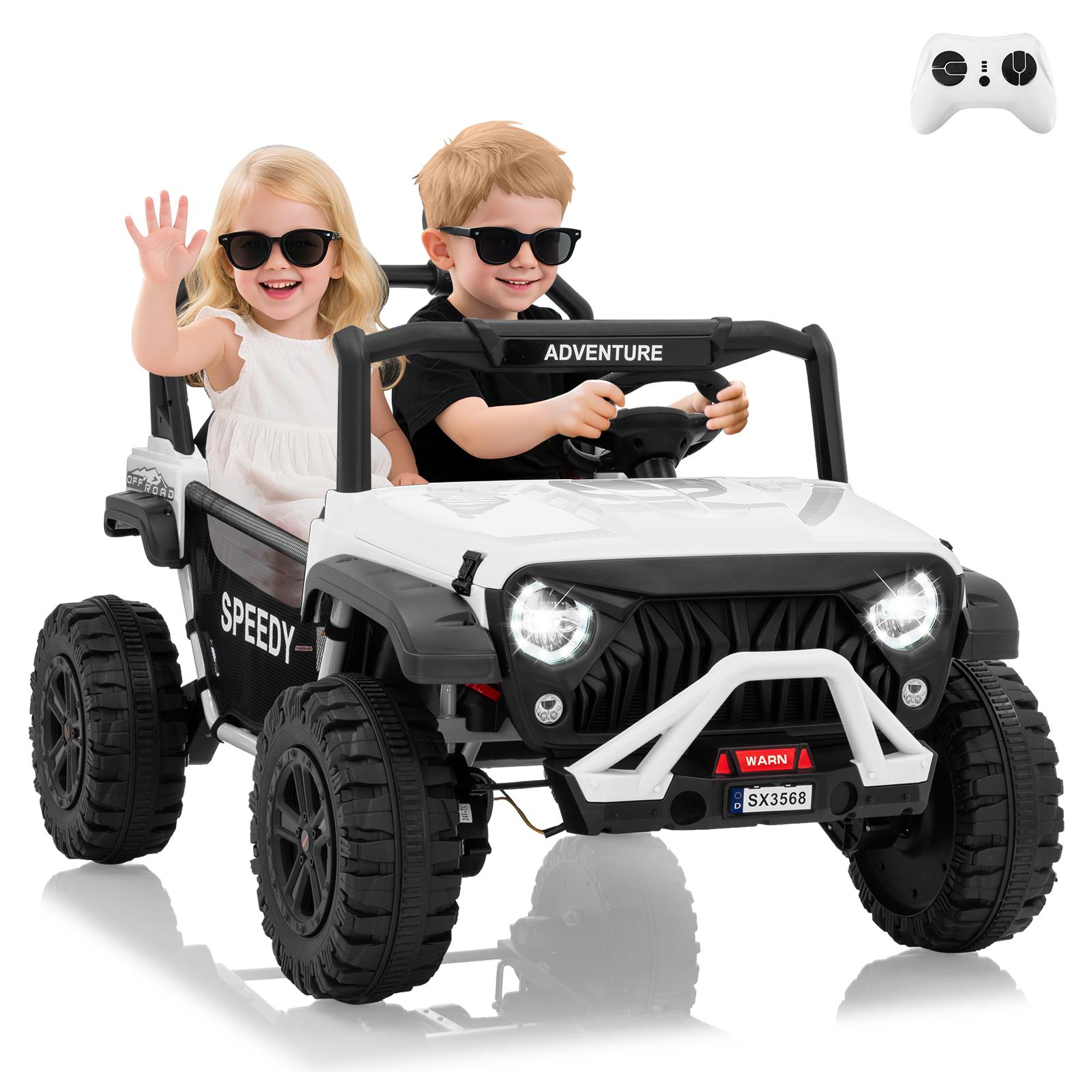Garvee 24V Ride On Toys for Big Kids with Remote Control, 4WD Electric Car, 2 Seater UTV, Spring Suspension, Front and Behind LED Lights, Dual Storage, 3 Speeds, Bluetooth Music, Parent Safety Brake