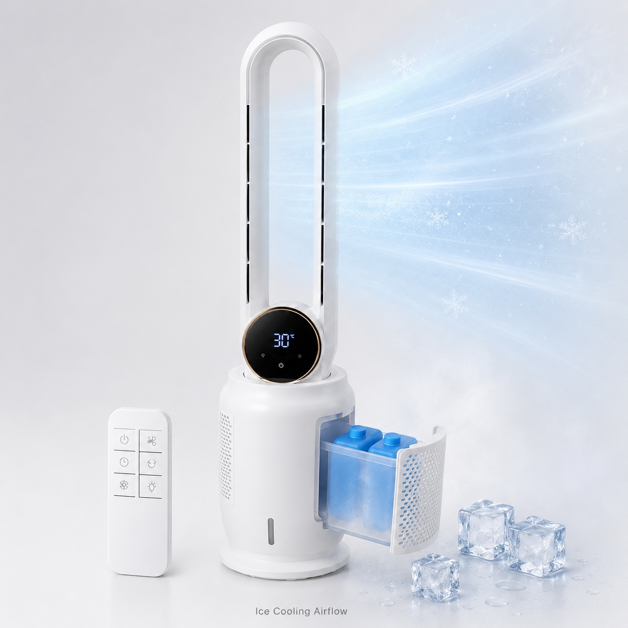 Portable Evaporative Air Cooler Fan with Ice Cooling