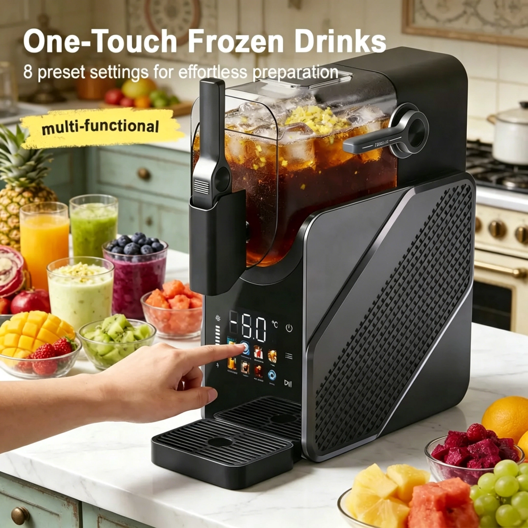 Slushie Machine, Soft Serve Ice Cream Maker，Slushy Machine for Home, 7 Preset Programs, Quiet Operation, LED Display, No Ice Needed, Perfect for Milkshakes, Margarita Smoothie, Frappes and More
