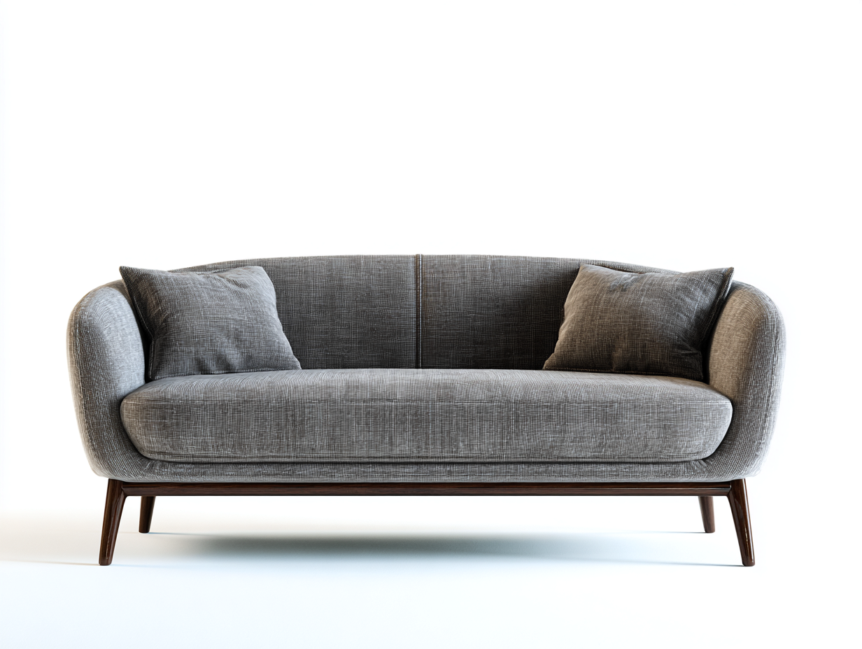 Divano a due posti-Tessuto-Legno-190x88x76 cm-Grigio medio-Stile metà secolo-Karayinterior