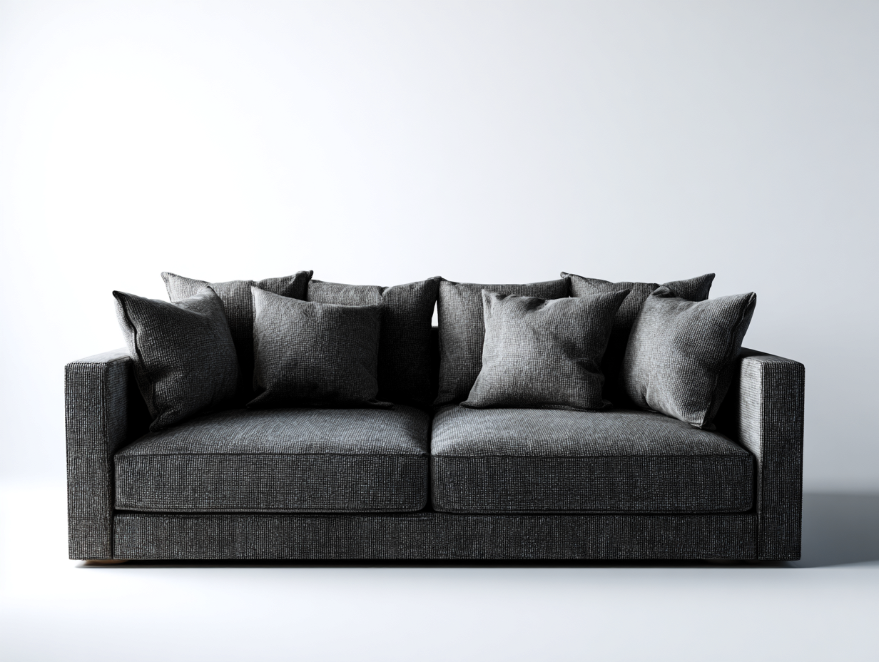 Divano a due posti-Tessuto-180x90x78 cm-Grigio scuro-Stile moderno-Karayinterior