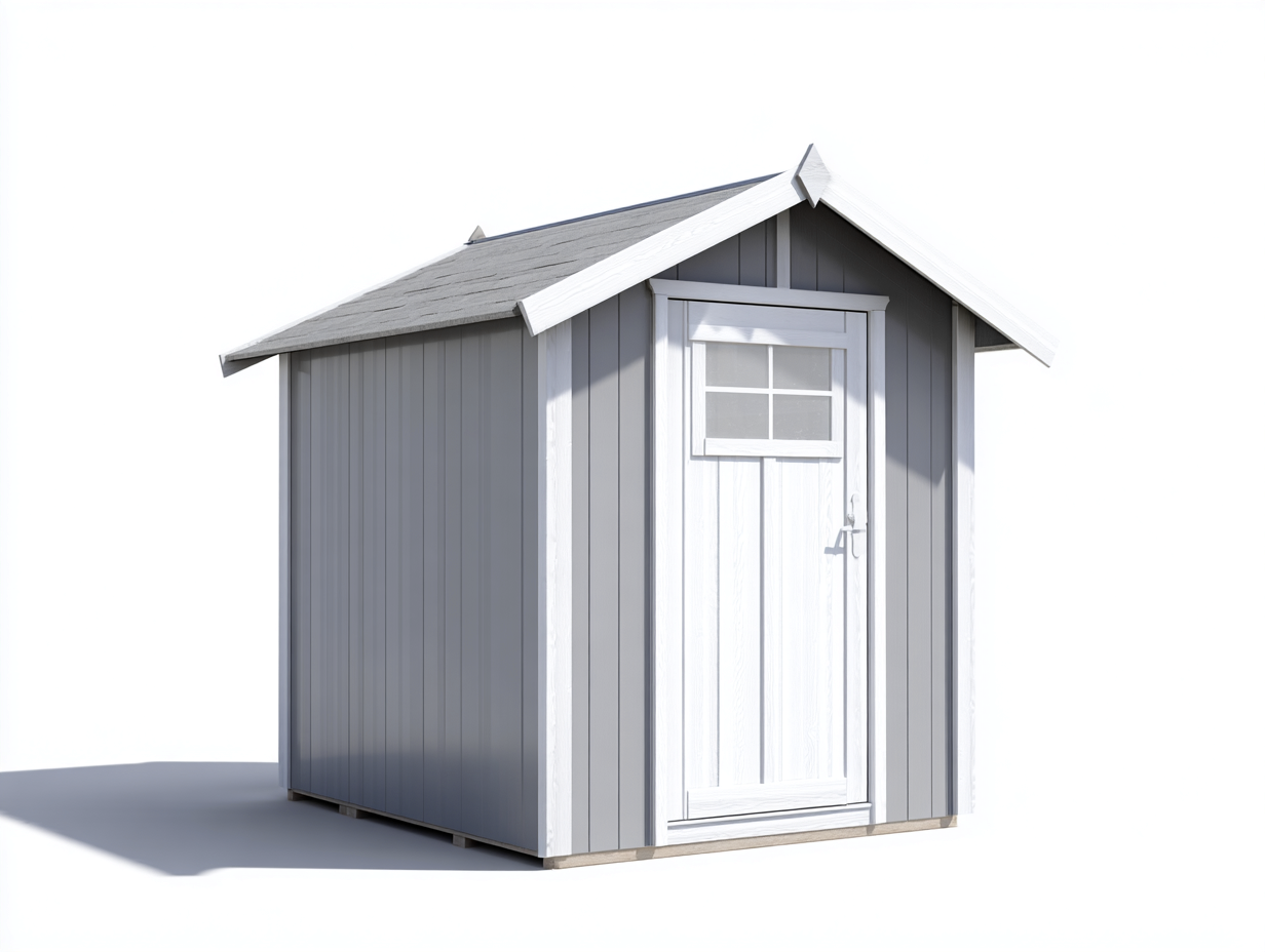 Casetta da giardino - Pannelli-Vetro - 220x160x225 cm - Grigio-Bianco - Stile nordico-Karayinterior