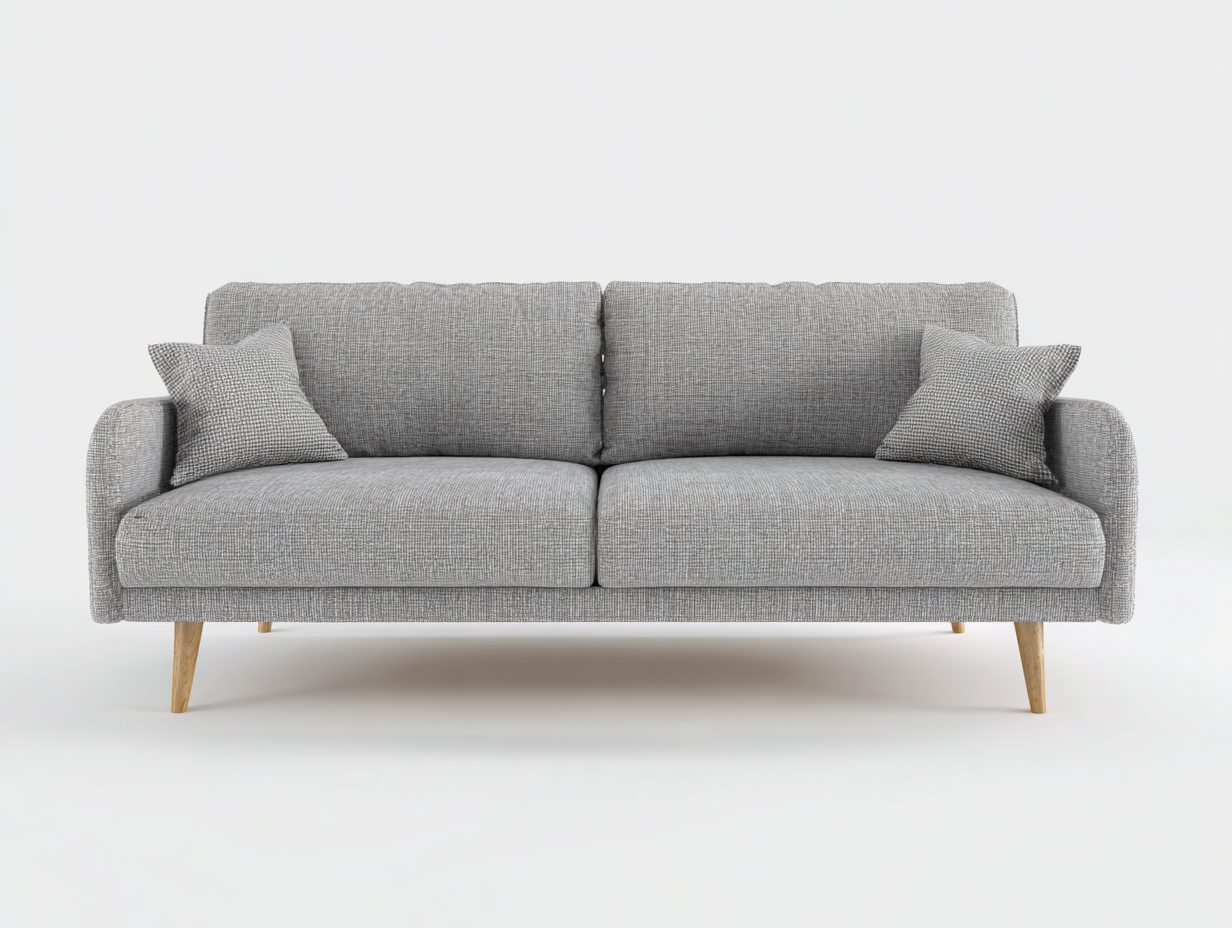 Divano a due posti-Tessuto-Legno-182x88x80 cm-Grigio chiaro-Stile moderno-Karayinterior