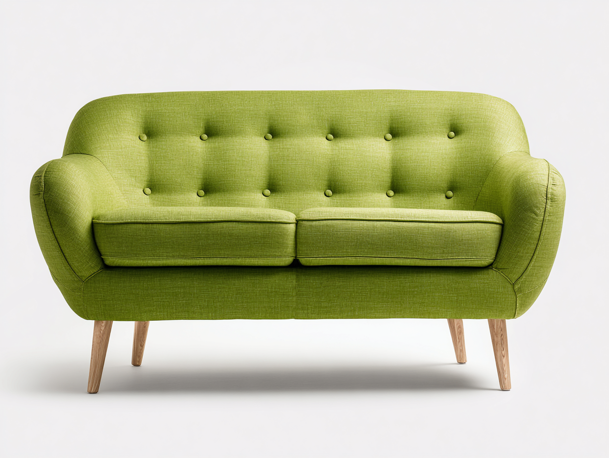 Divano a due posti-Tessuto-Legno-184x86x82 cm-Verde lime-Stile scandinavo retrò-Karayinterior