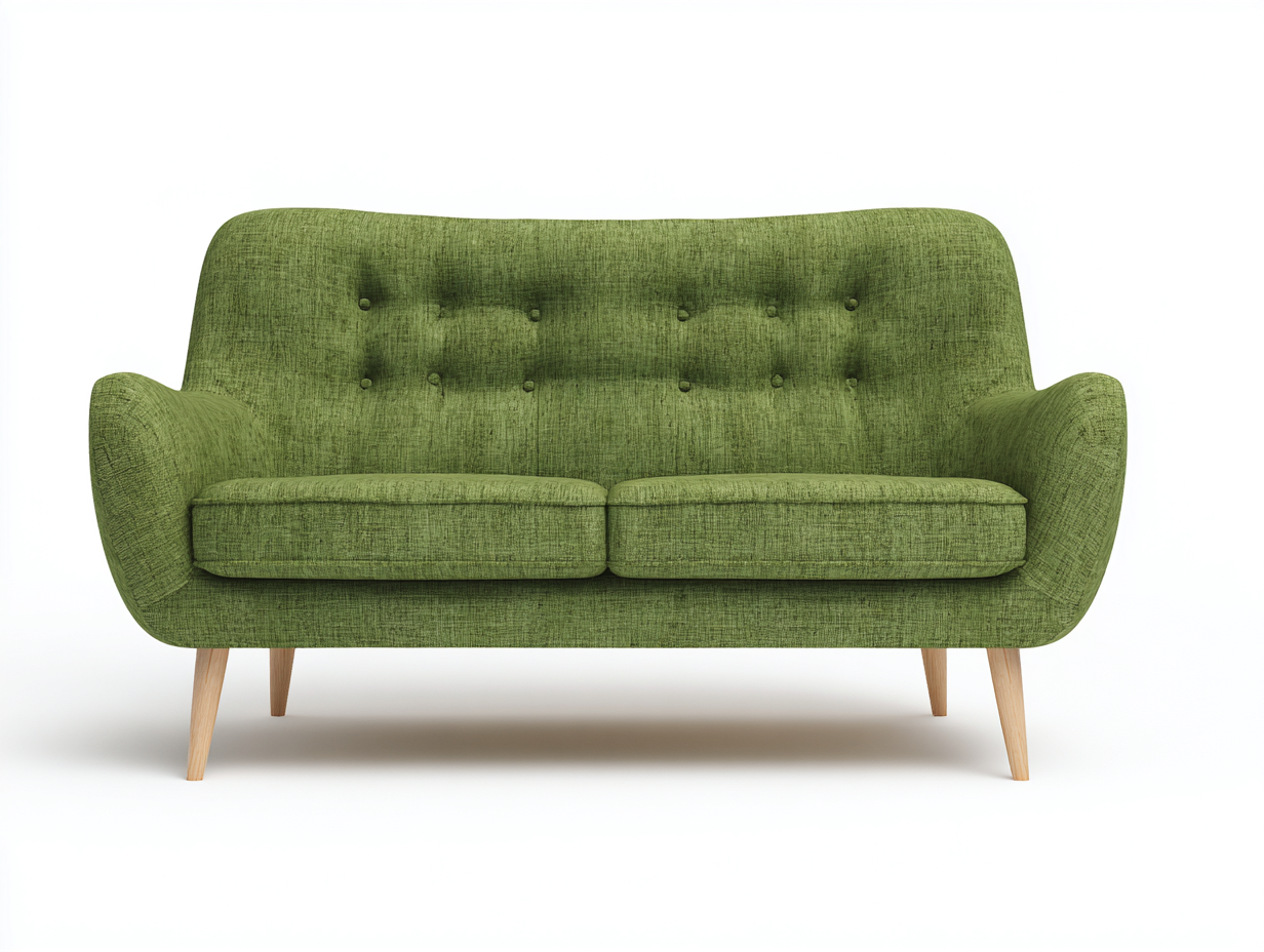 Divano a due posti-Tessuto-Legno-182x83x80 cm-Verde muschio-Stile moderno retrò-Karayinterior