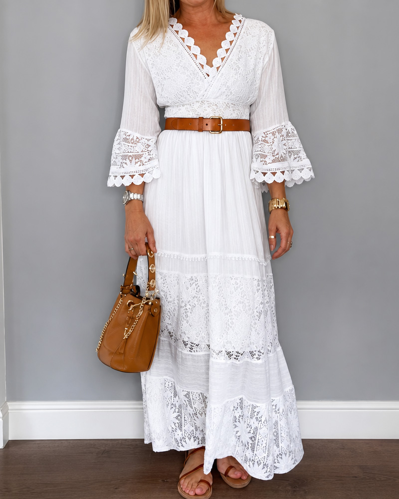 Women's Spring and Summer Lace Patchwork Dress