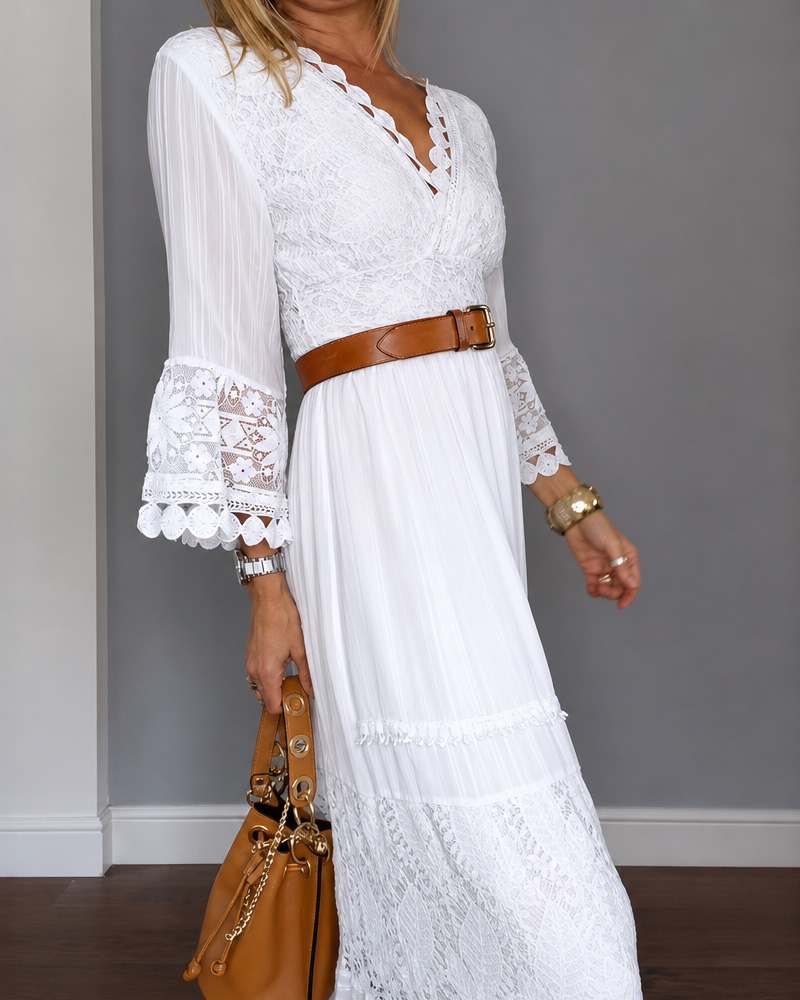 Women's Spring and Summer Lace Patchwork Dress