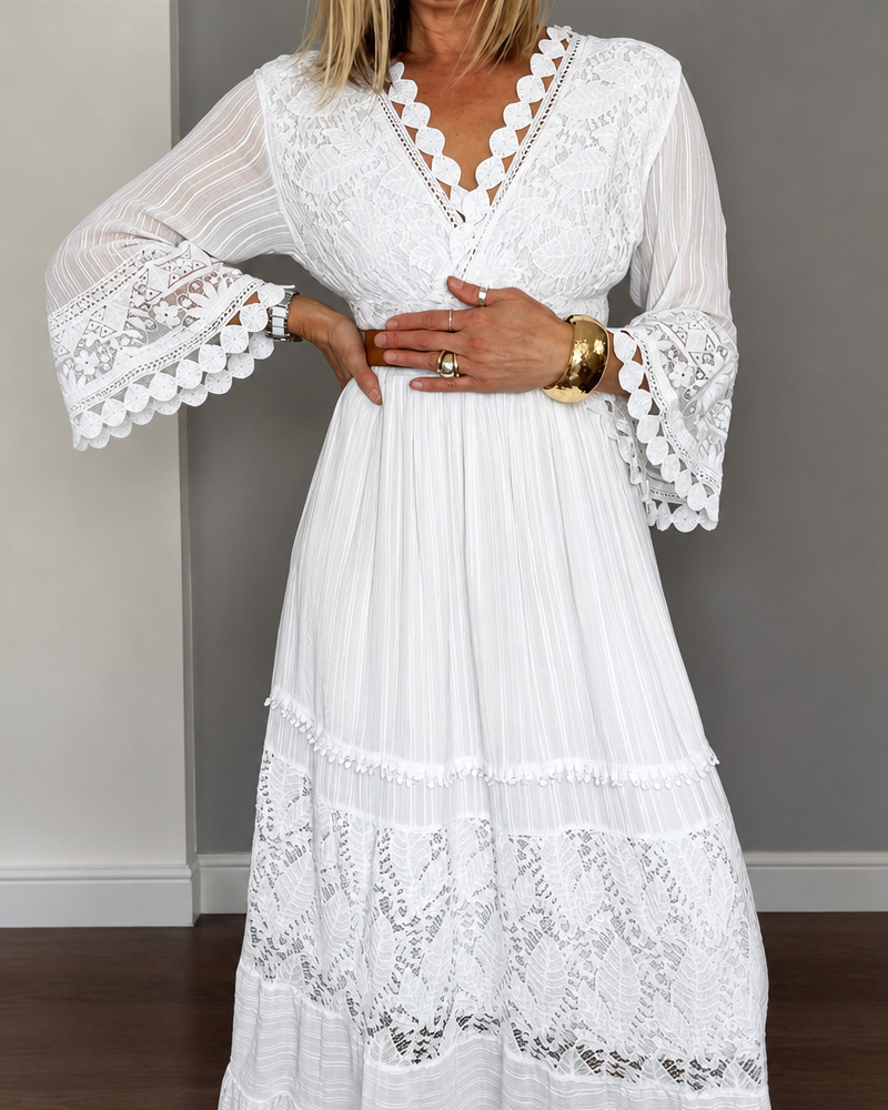 Women's Spring and Summer Lace Patchwork Dress