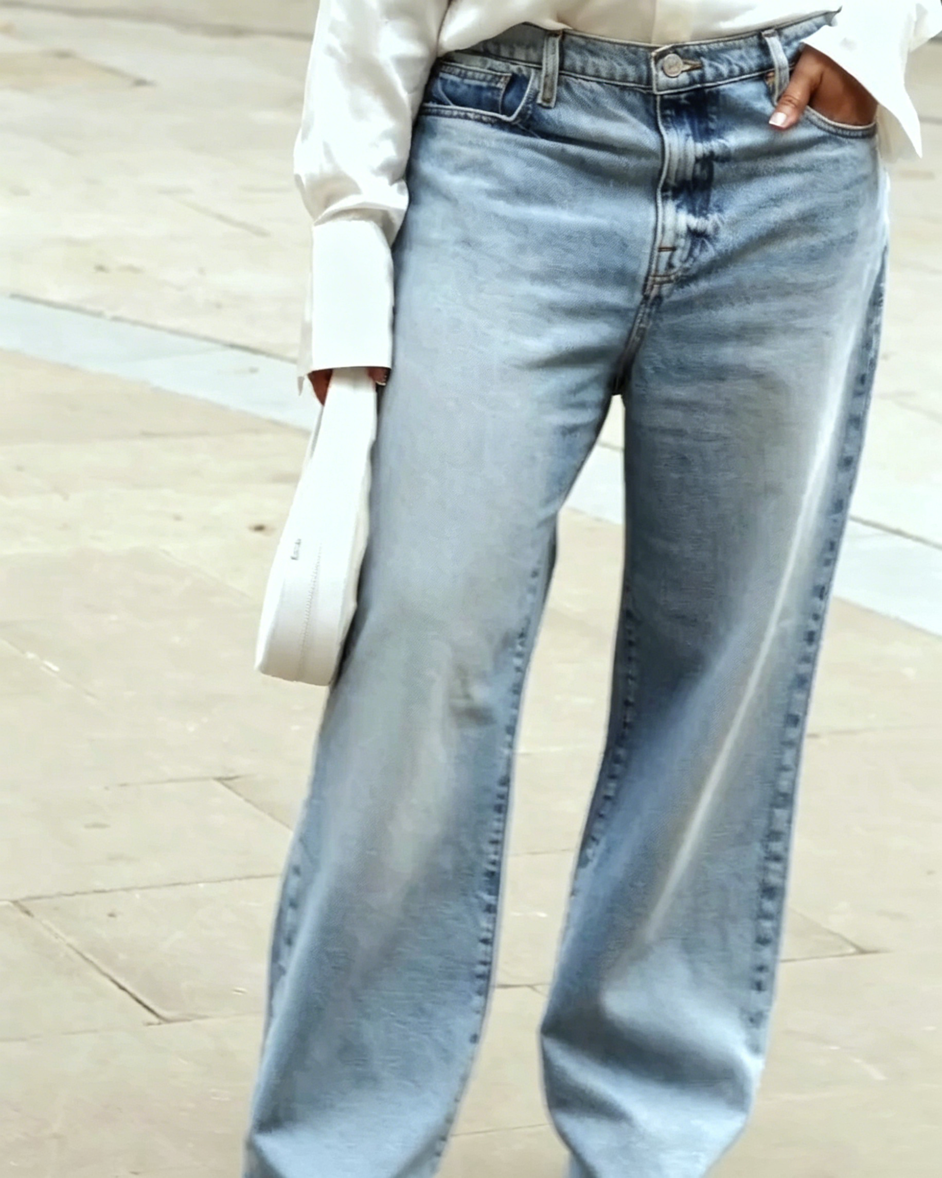 Casual Loose Light Wash Denim Jeans