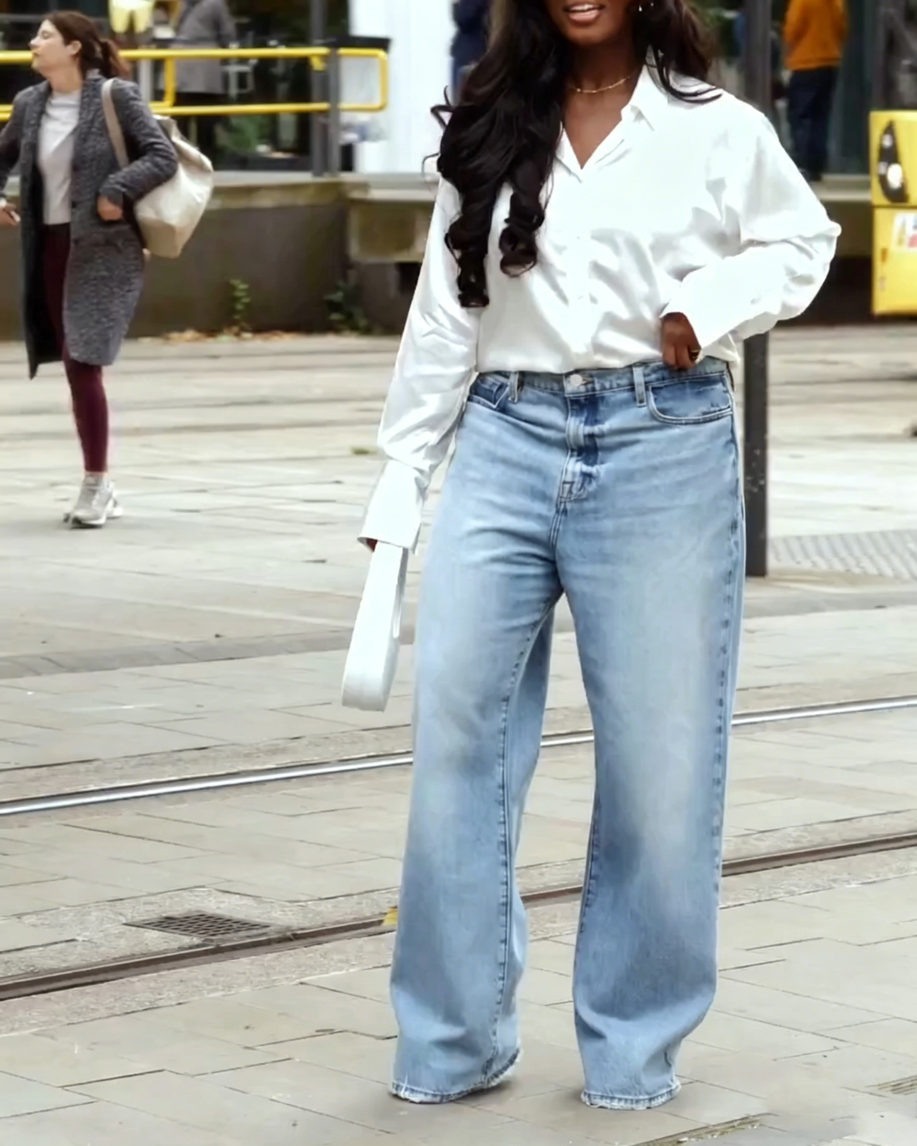 Casual Loose Light Wash Denim Jeans