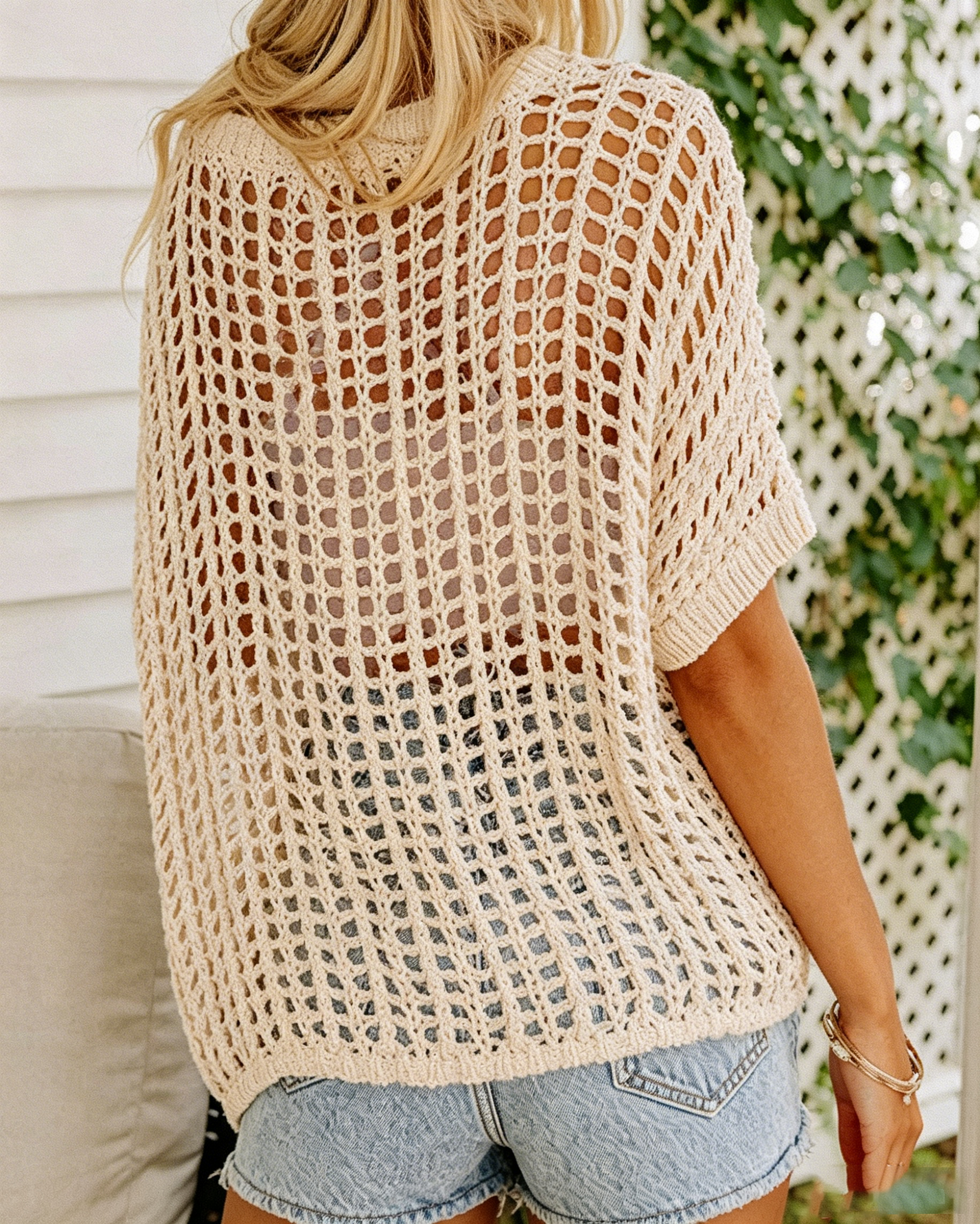 Women's 🎁2026 New Hot Sale✨️Casual 3/4 Sleeve Mesh Knit Top