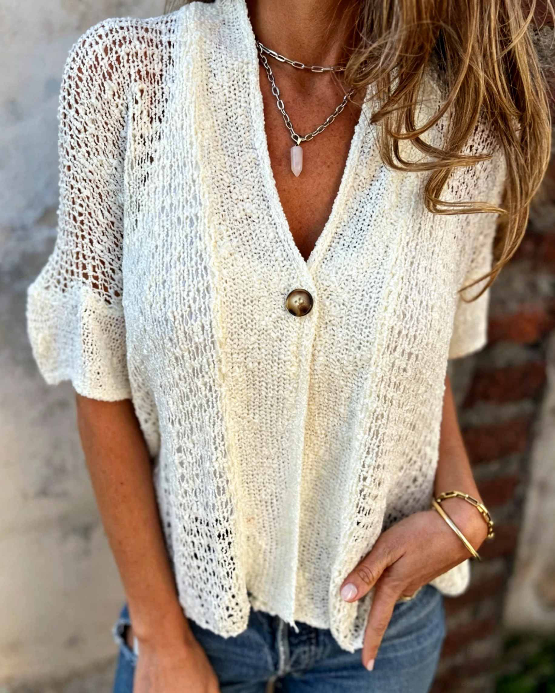 Women's Knitted Openwork Top