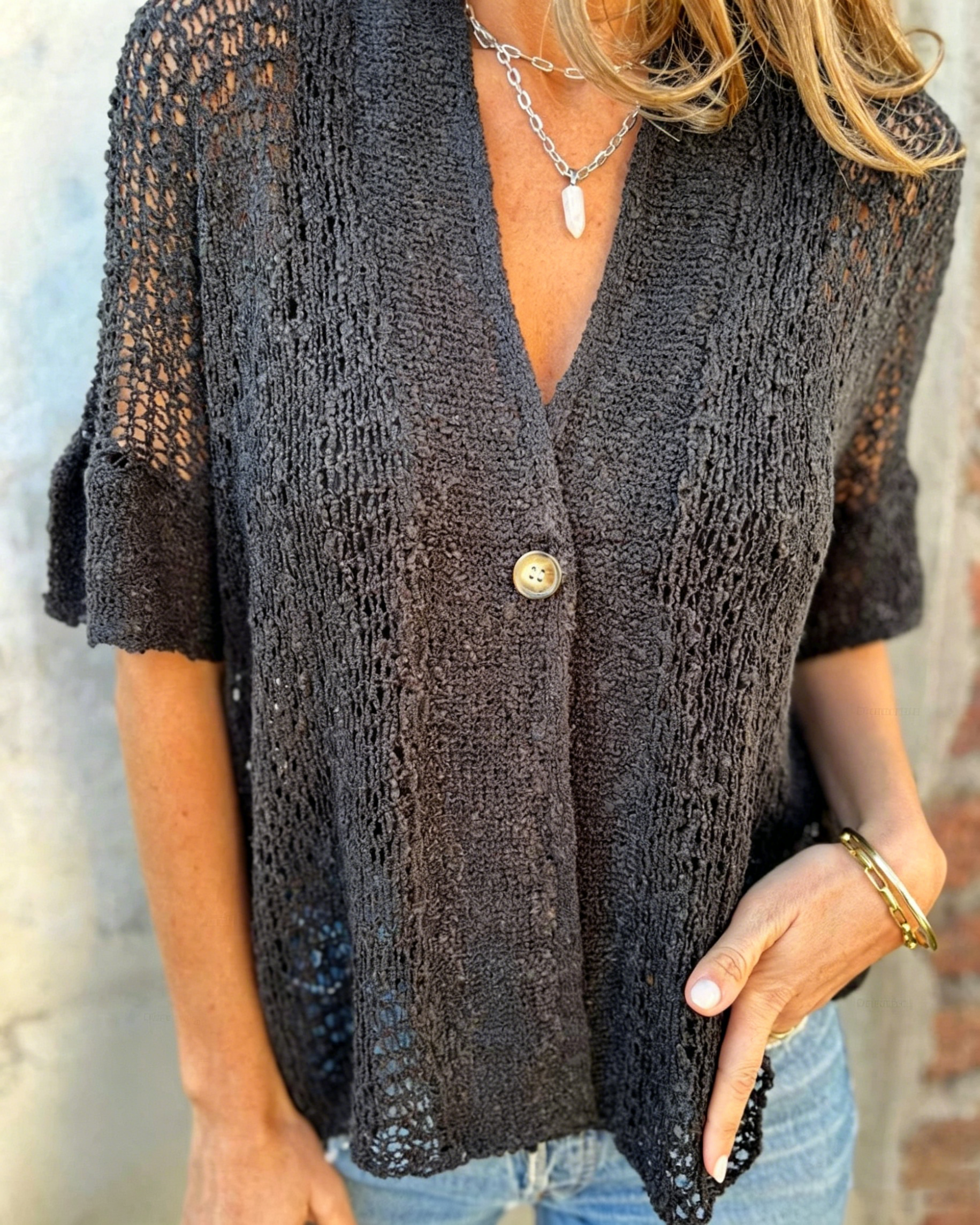 Women's Knitted Openwork Top